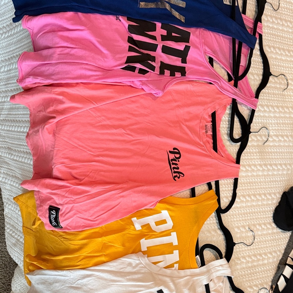 PINK Victoria's Secret Pink, Yellow, and Blue Tank Tops